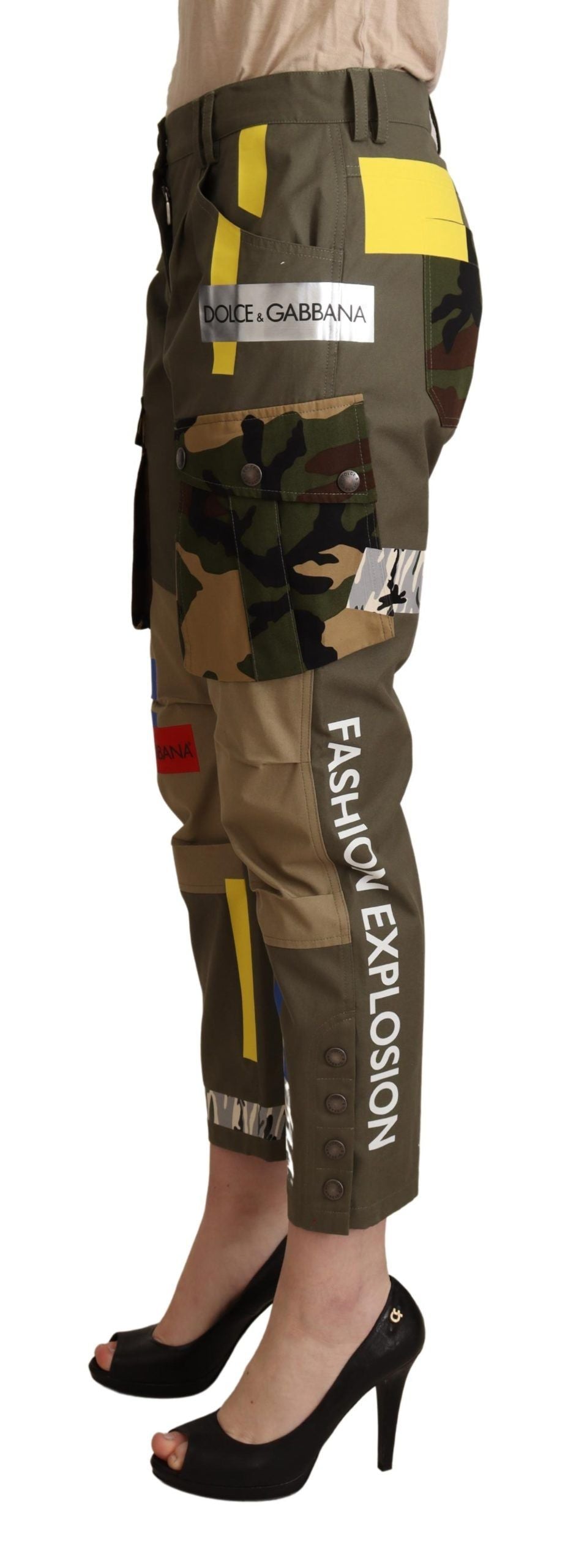 Dolce & Gabbana Green Military Cargo Trouser Cotton Pants by Dolce & Gabbana