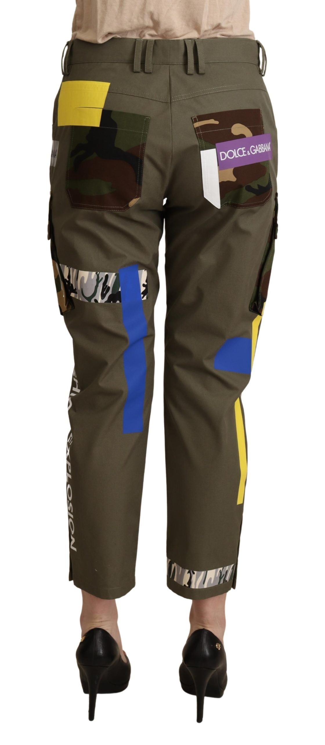 Dolce & Gabbana Green Military Cargo Trouser Cotton Pants by Dolce & Gabbana