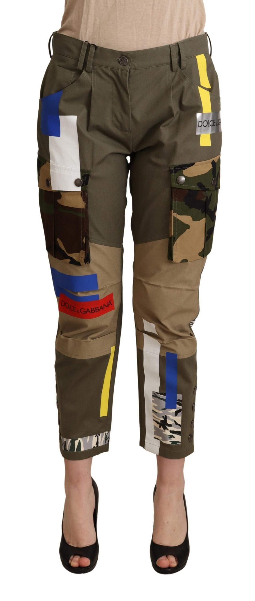 Dolce & Gabbana Green Military Cargo Trouser Cotton Pants by Dolce & Gabbana