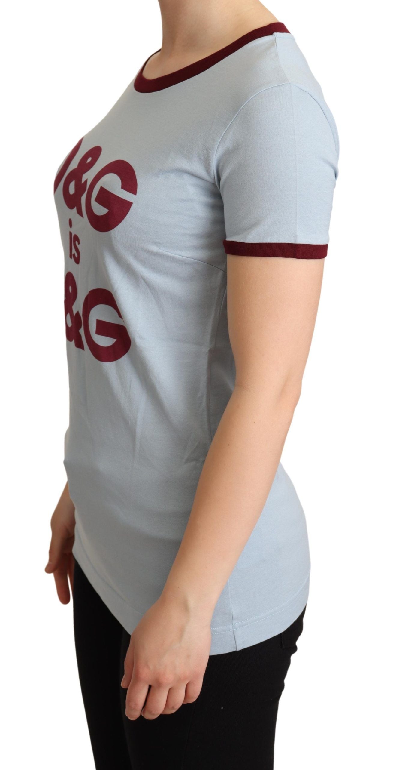 T-shirt ras du cou bleu élégant en coton Dolce & Gabbana
