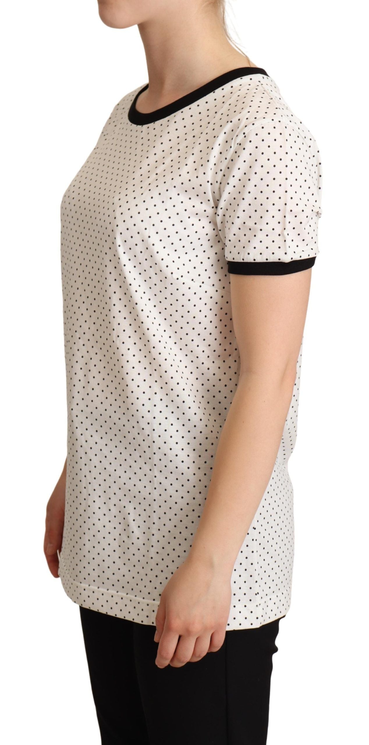 T-shirt ras du cou en coton à pois Dolce & Gabbana