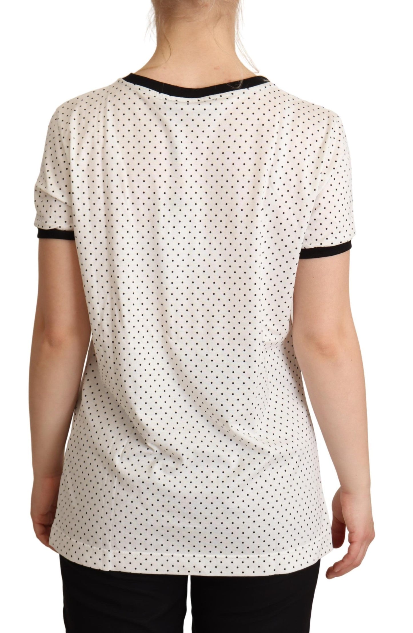 T-shirt ras du cou en coton à pois Dolce & Gabbana