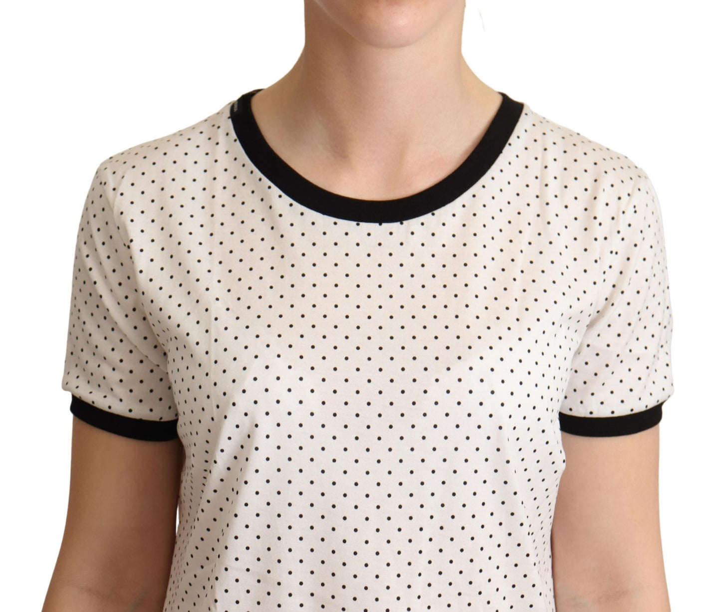 T-shirt ras du cou en coton à pois Dolce & Gabbana