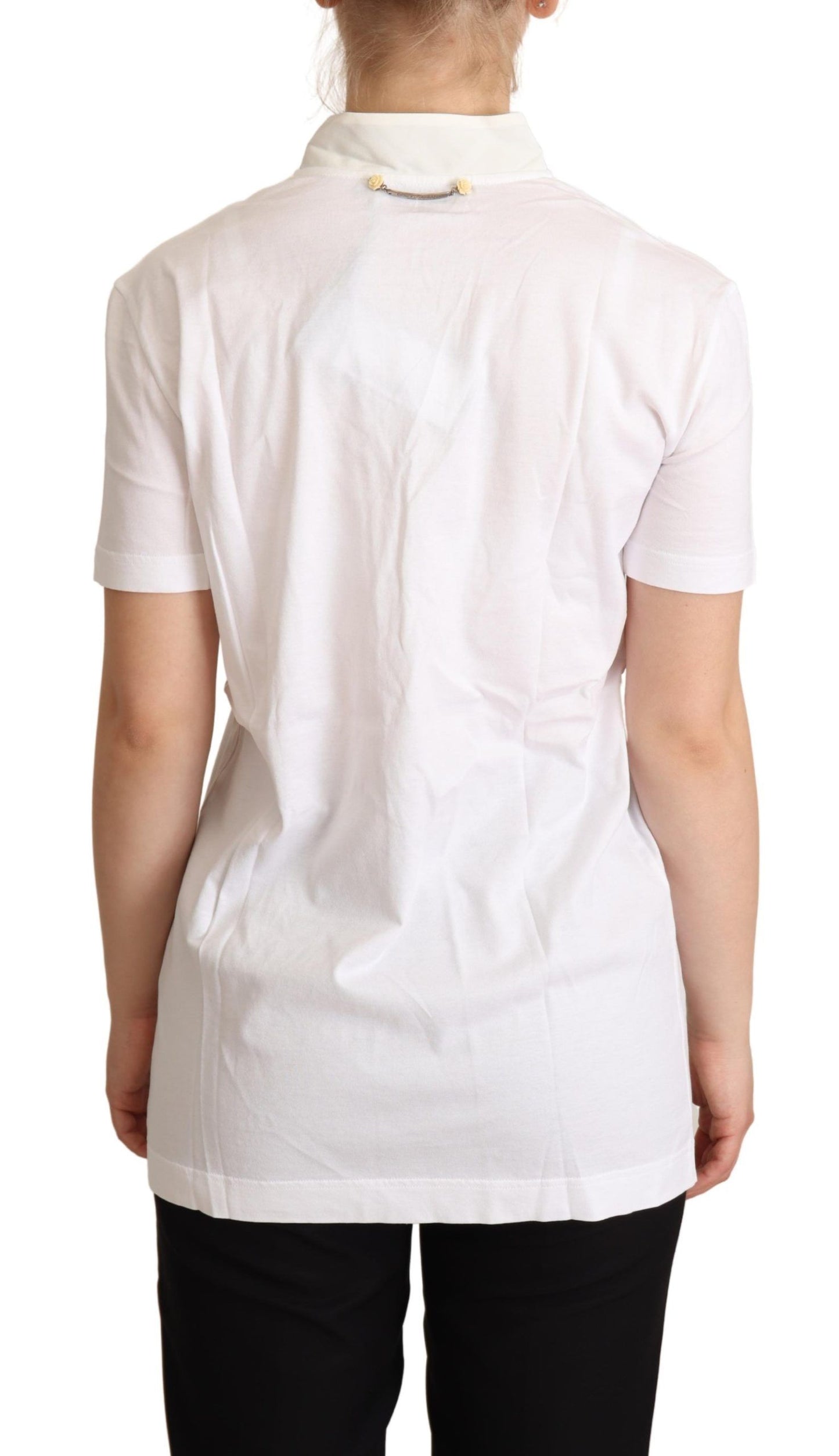 T-shirt Dolce & Gabbana Chic en soie mélangée à motif Love blanc