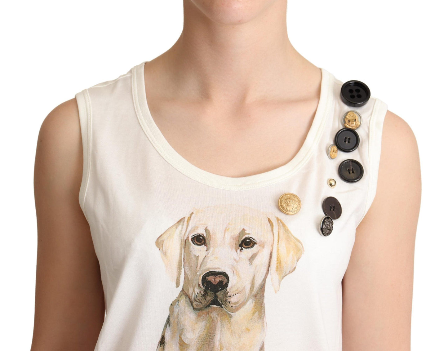 Débardeur sans manches à imprimé floral canin chic Dolce & Gabbana