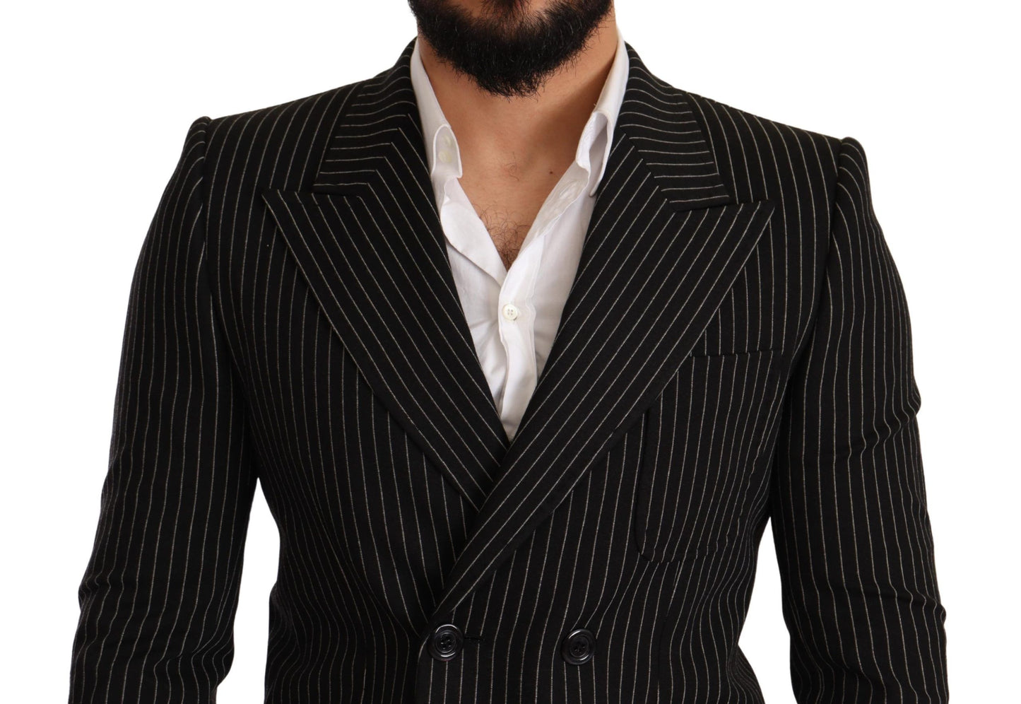 Blazer élégant en laine à rayures avec doublure en soie Dolce & Gabbana