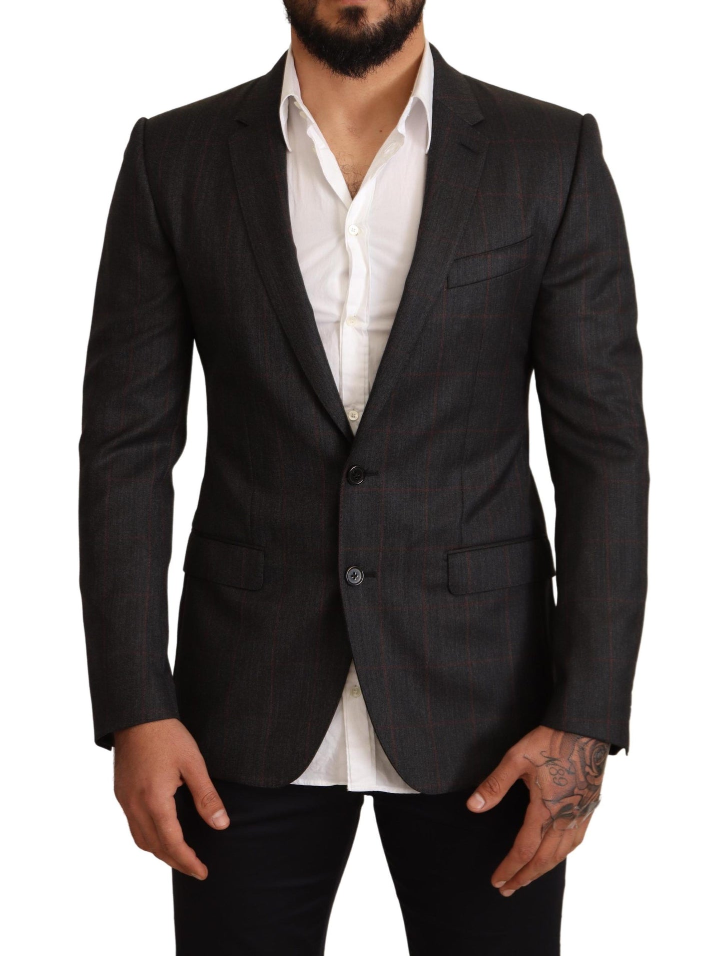 Blazer Martini élégant à carreaux gris Dolce & Gabbana