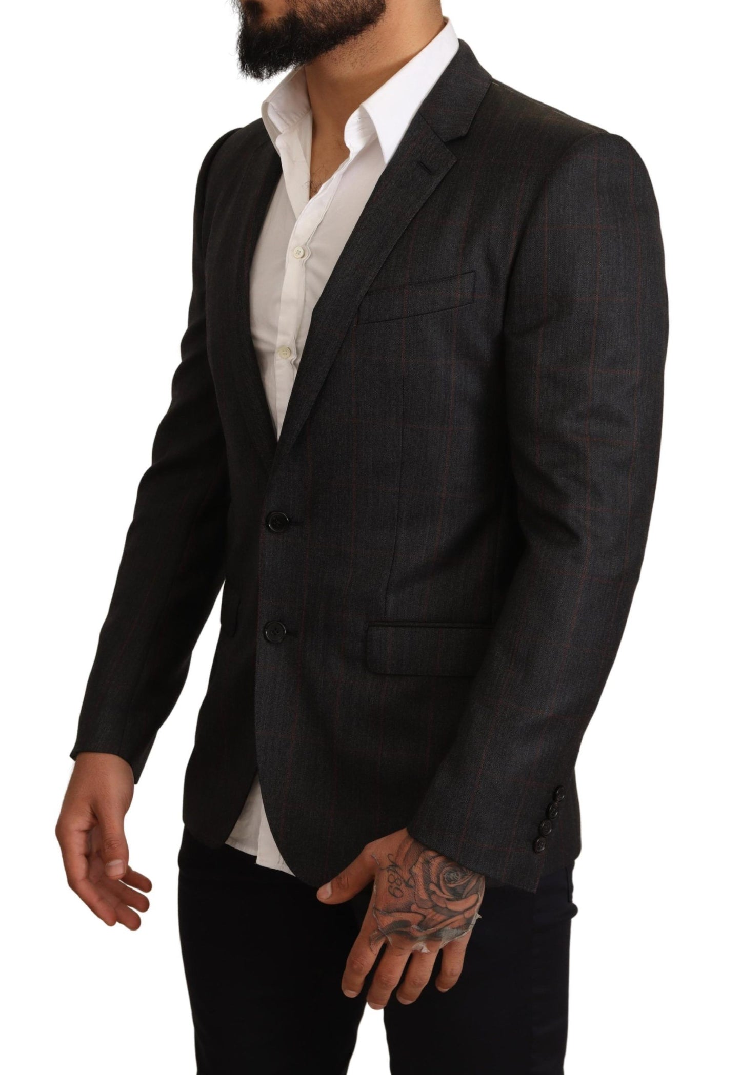 Blazer Martini élégant à carreaux gris Dolce & Gabbana