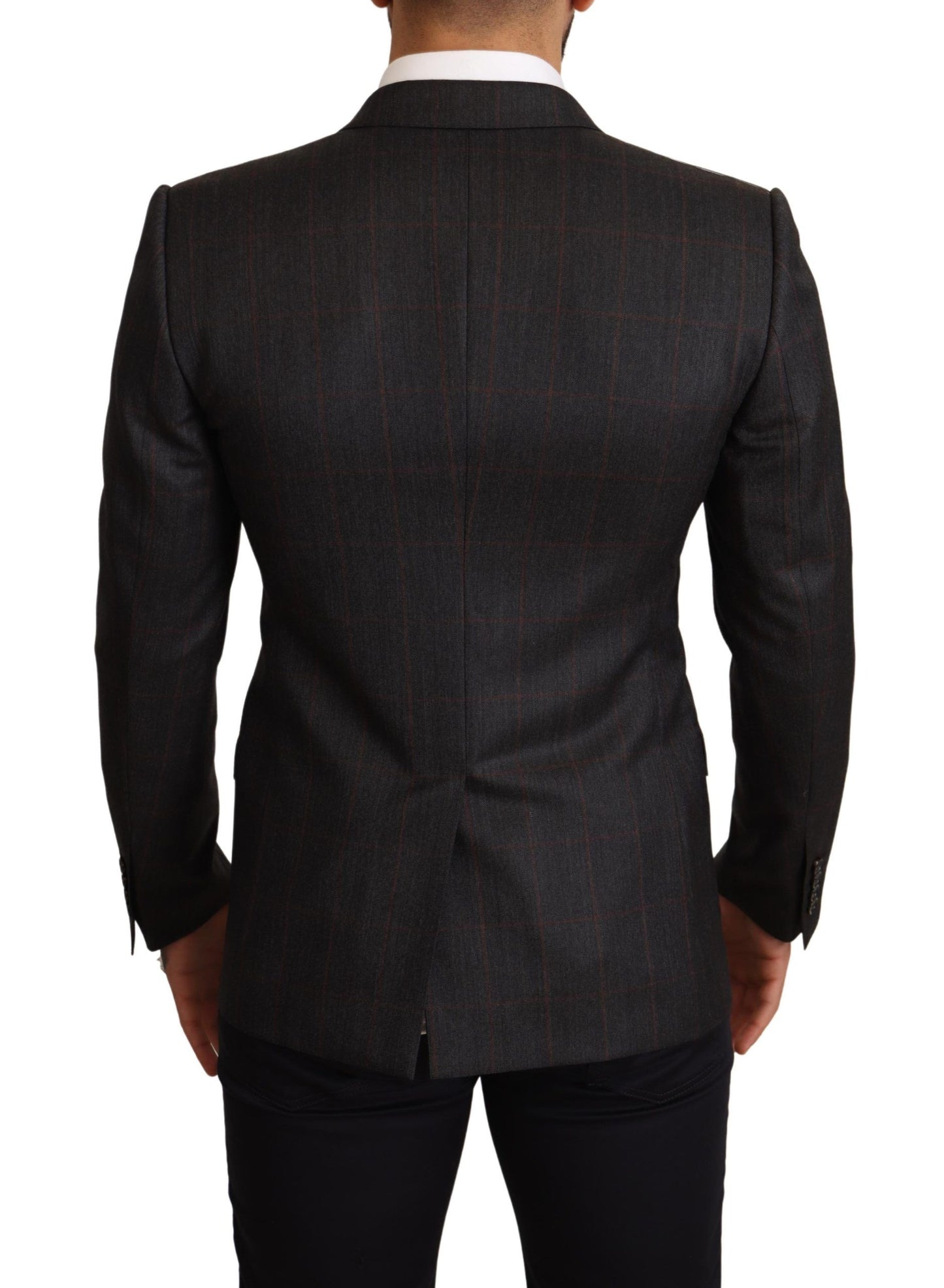 Blazer Martini élégant à carreaux gris Dolce & Gabbana