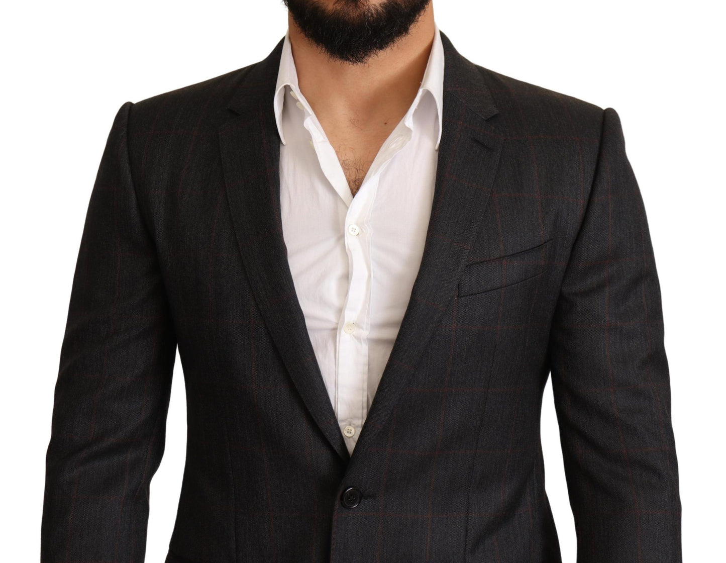 Blazer Martini élégant à carreaux gris Dolce & Gabbana