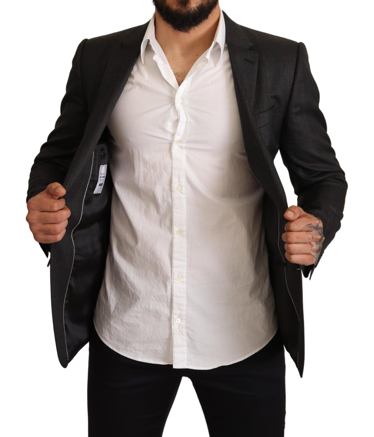 Blazer Martini élégant à carreaux gris Dolce & Gabbana