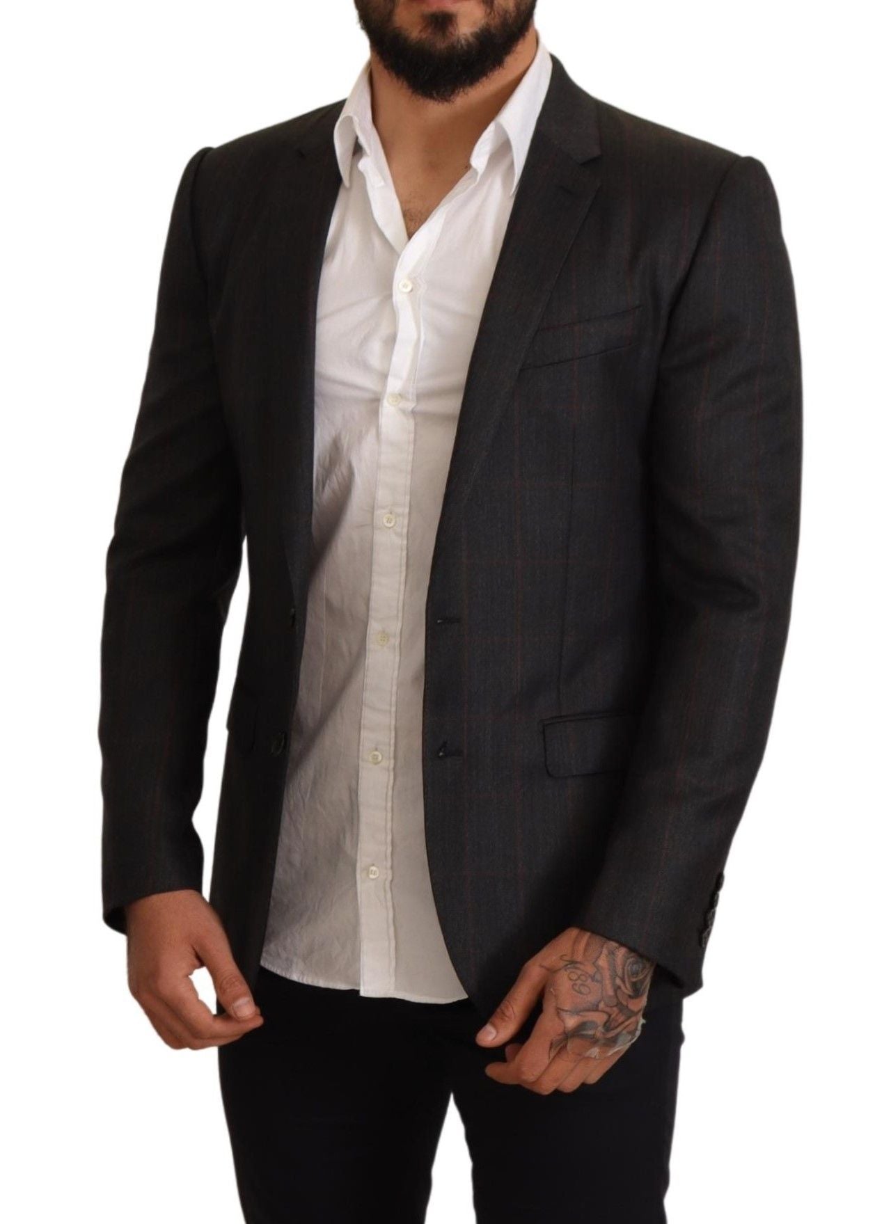 Blazer Martini élégant à carreaux gris Dolce & Gabbana
