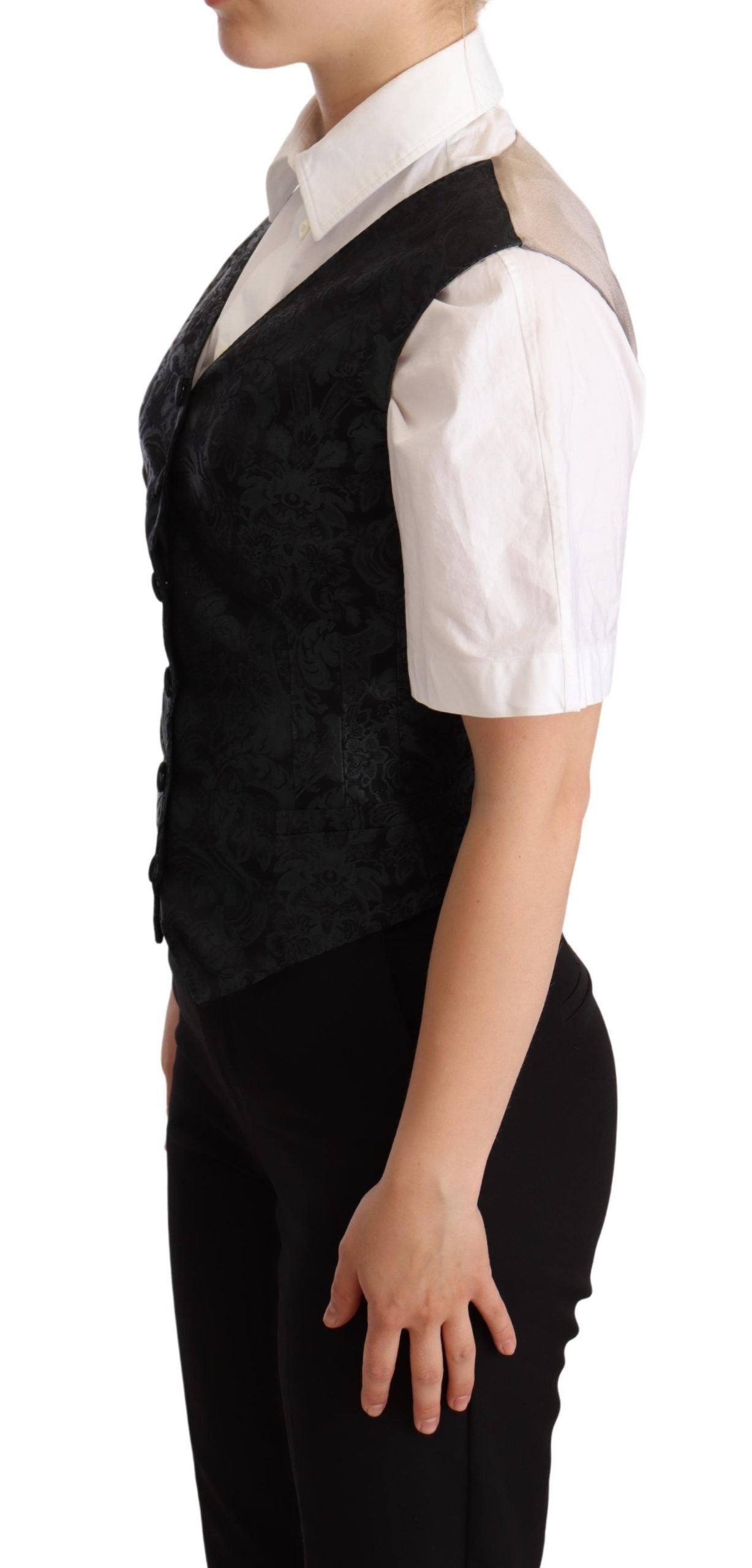 Dolce & Gabbana - Gilet en jacquard fleuri enchanteur