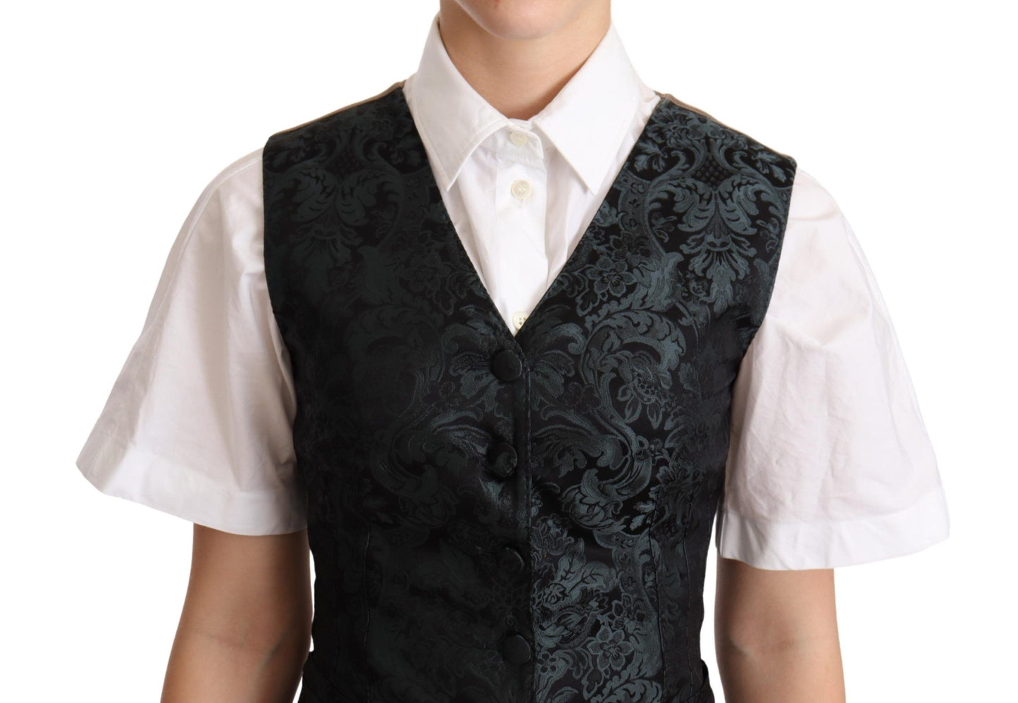 Dolce & Gabbana - Gilet en jacquard fleuri enchanteur
