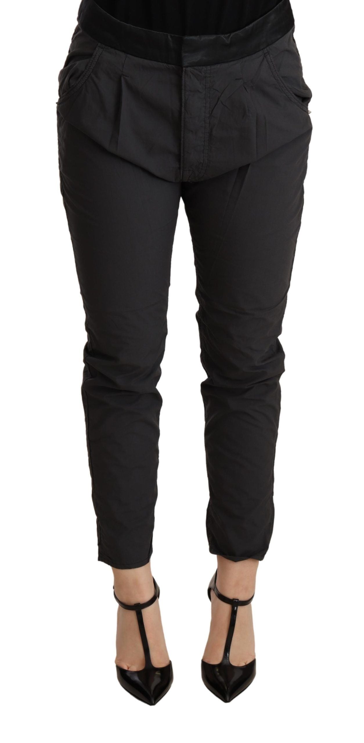 CYCLE Gray Mid Waist Slim Fit Skinny Cotton Trouser by CYCLE