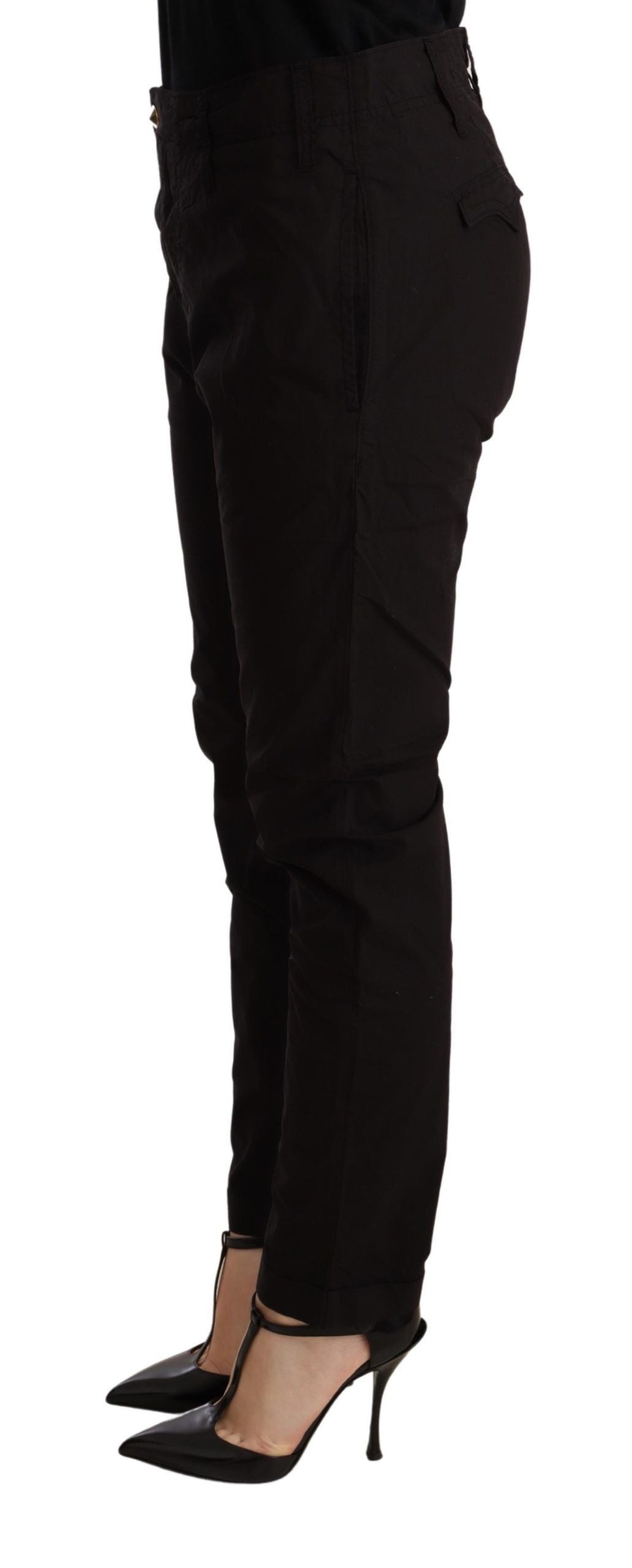 CYCLE Black Mid Waist BAGGY Fit Skinny Trouser by CYCLE
