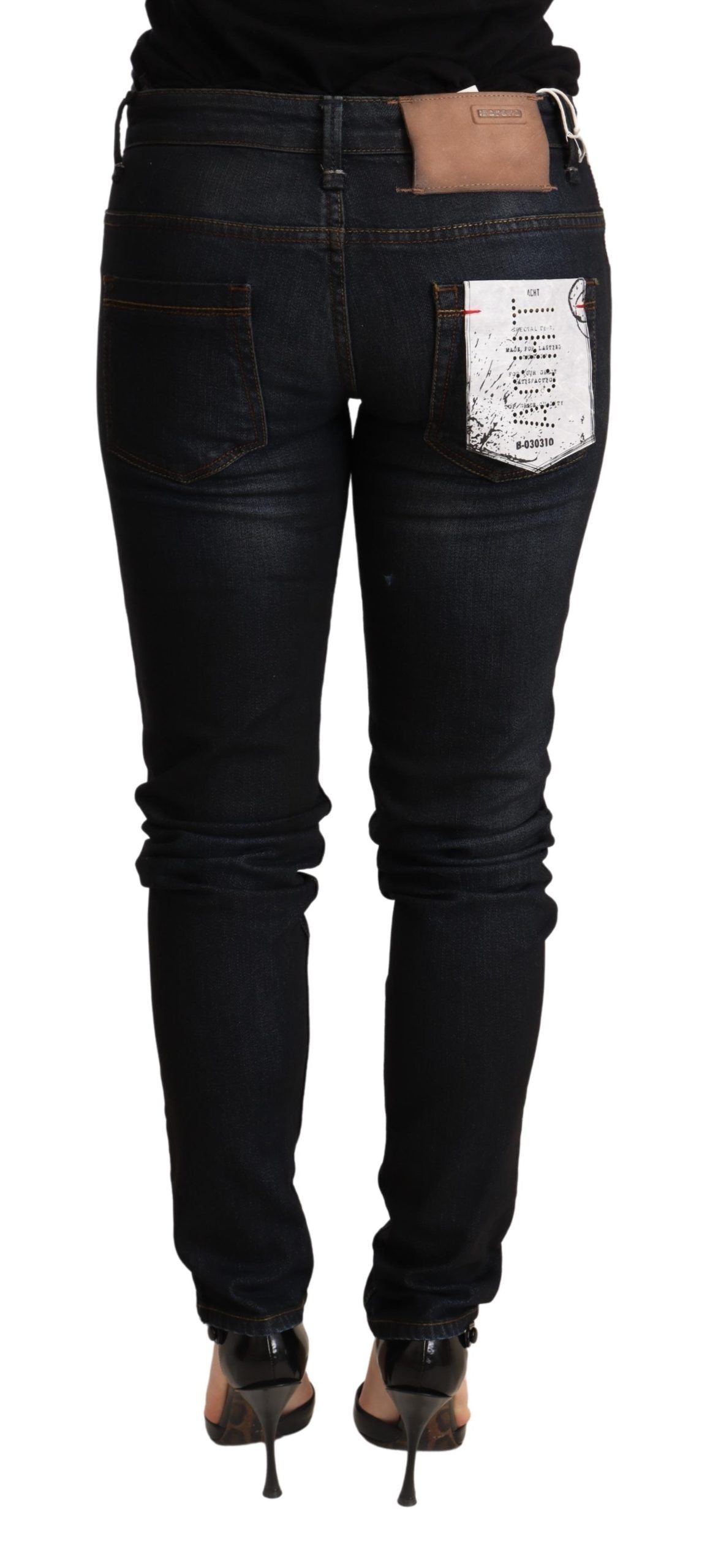 Eight Blue Washed Low Waist Skinny Denim Trouser