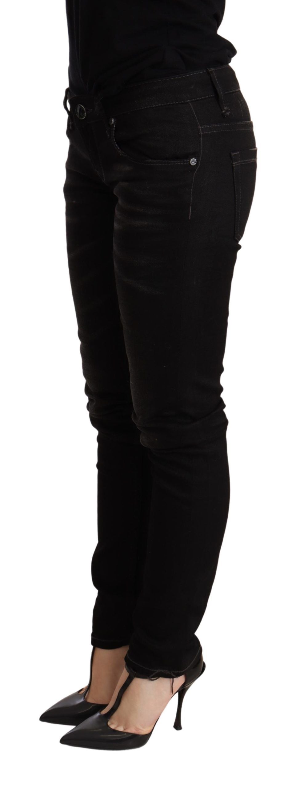 Jean skinny taille basse noir Eight Chic