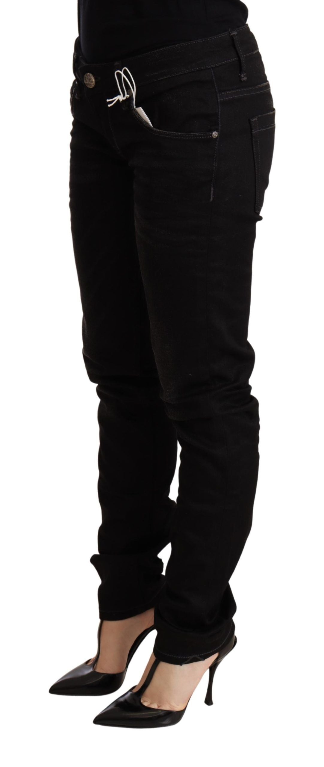 Huit jeans skinny noirs élégants délavés