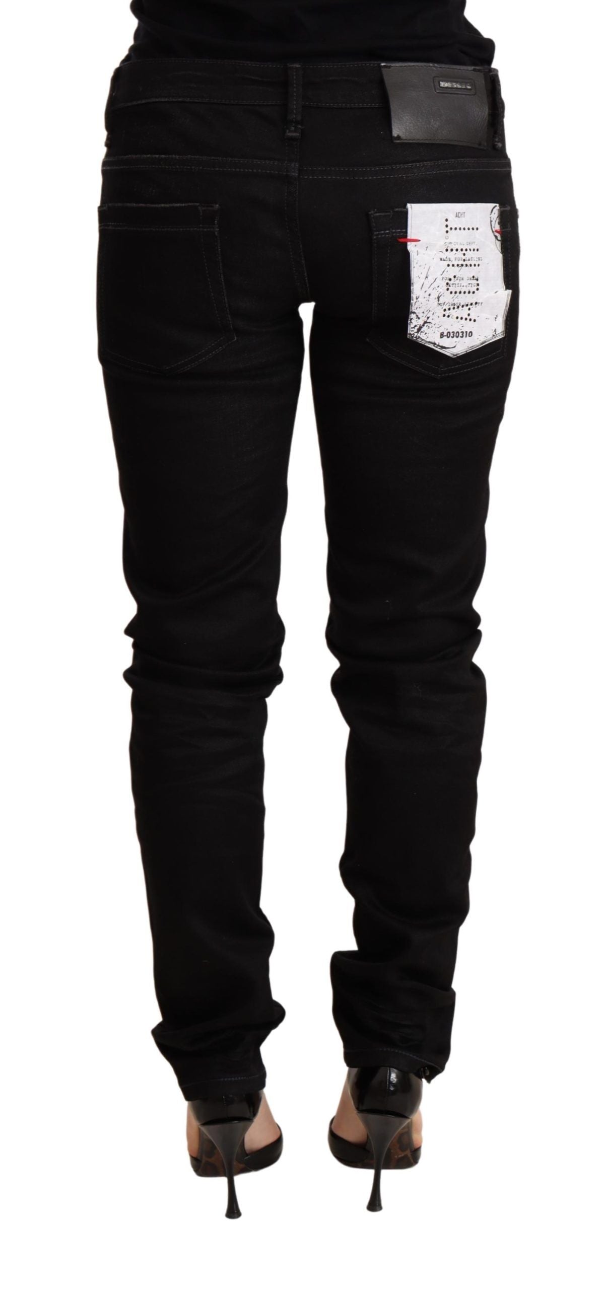 Huit jeans skinny noirs élégants délavés