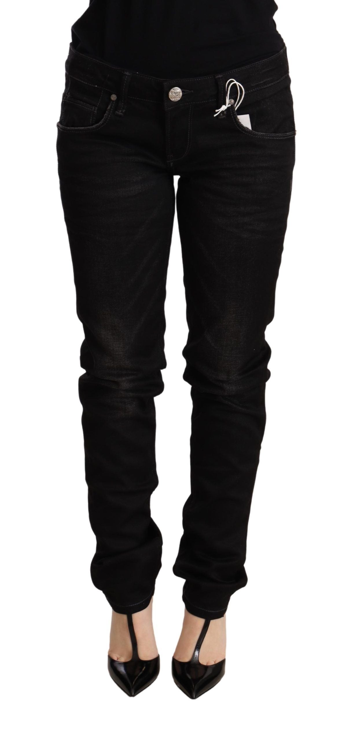 Huit jeans skinny noirs élégants délavés