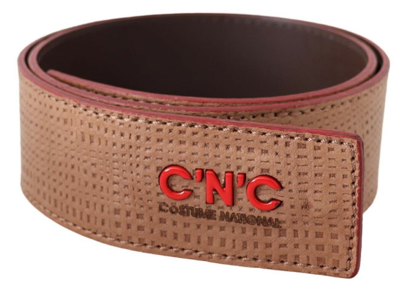 Ceinture élégante en cuir beige pour costume national