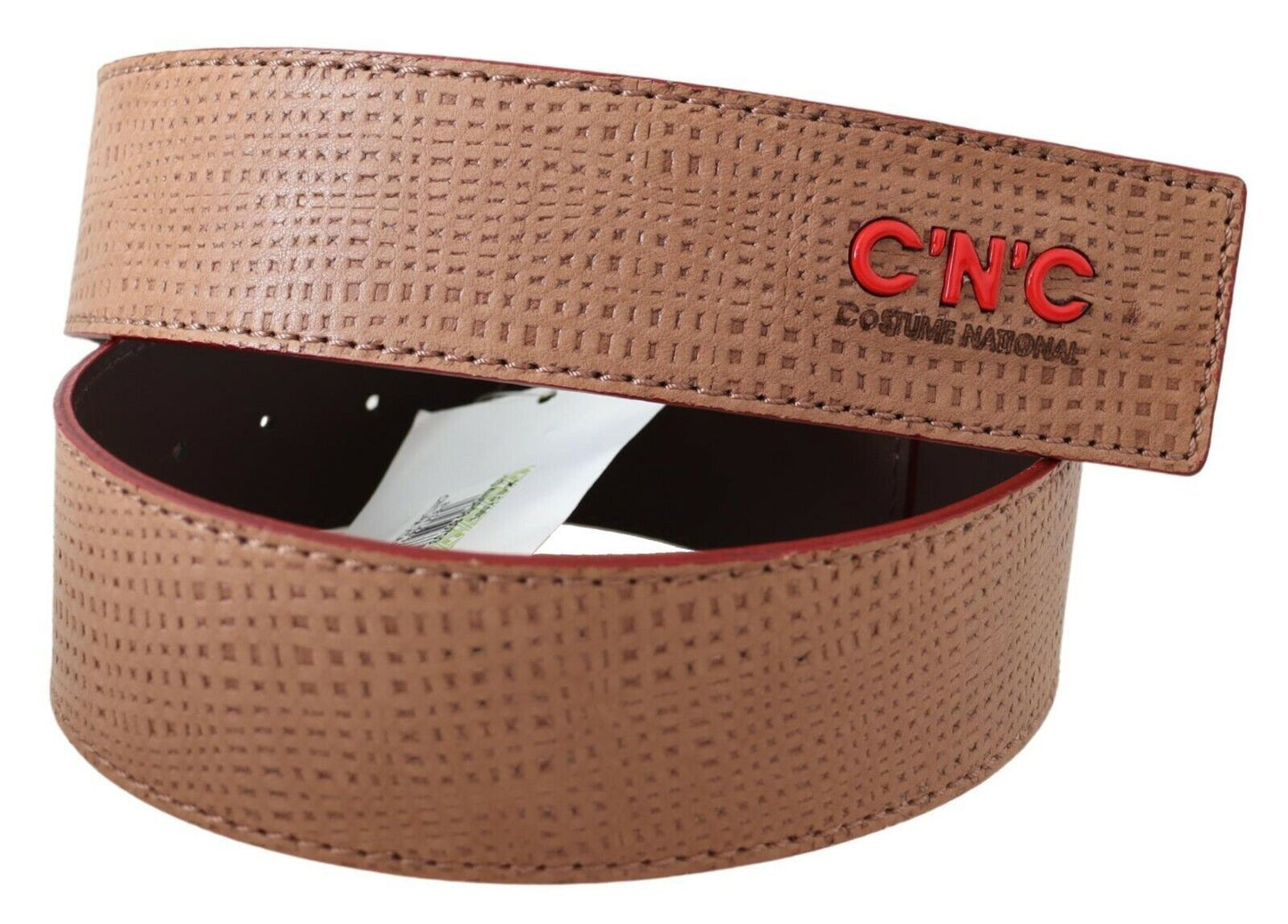 Ceinture élégante en cuir beige pour costume national