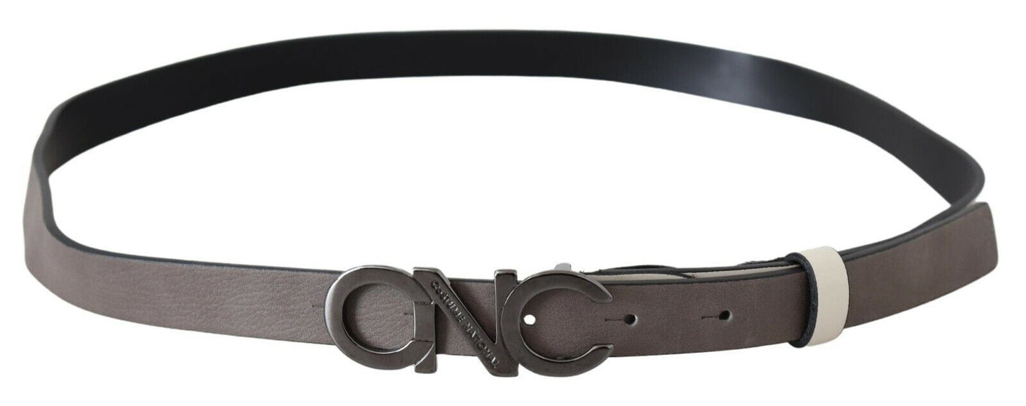 Ceinture élégante en cuir blanc pour costume national