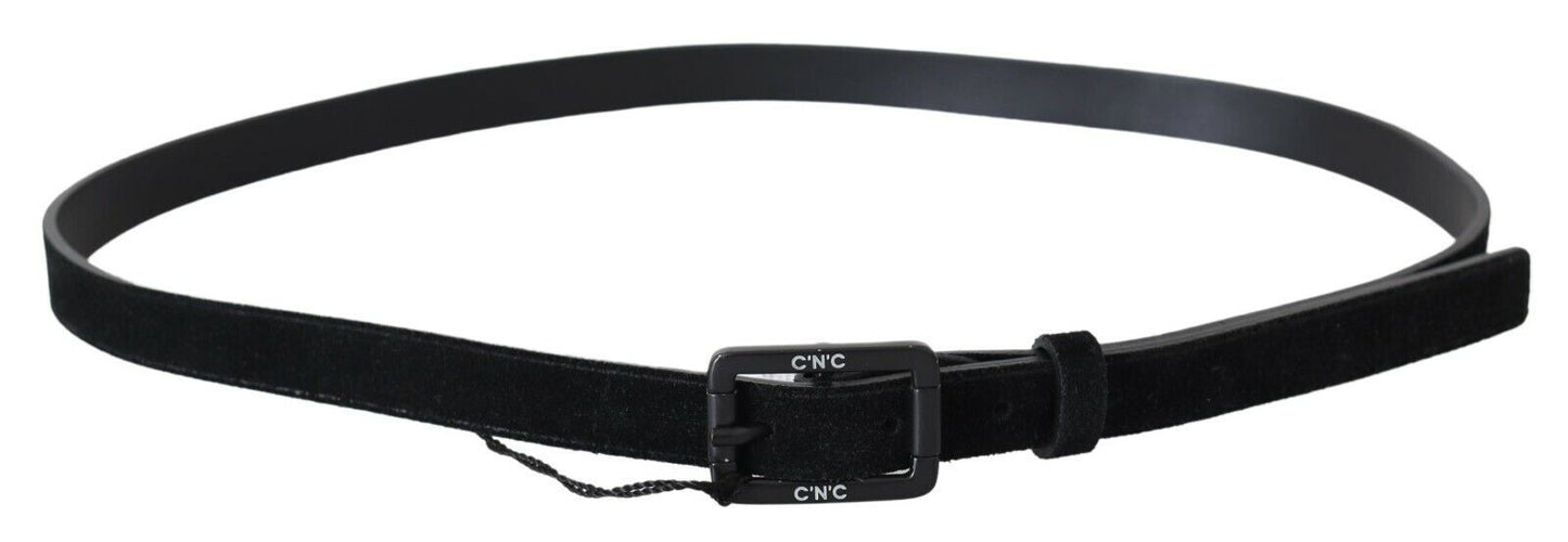 Ceinture classique en cuir noir élégant pour costume national