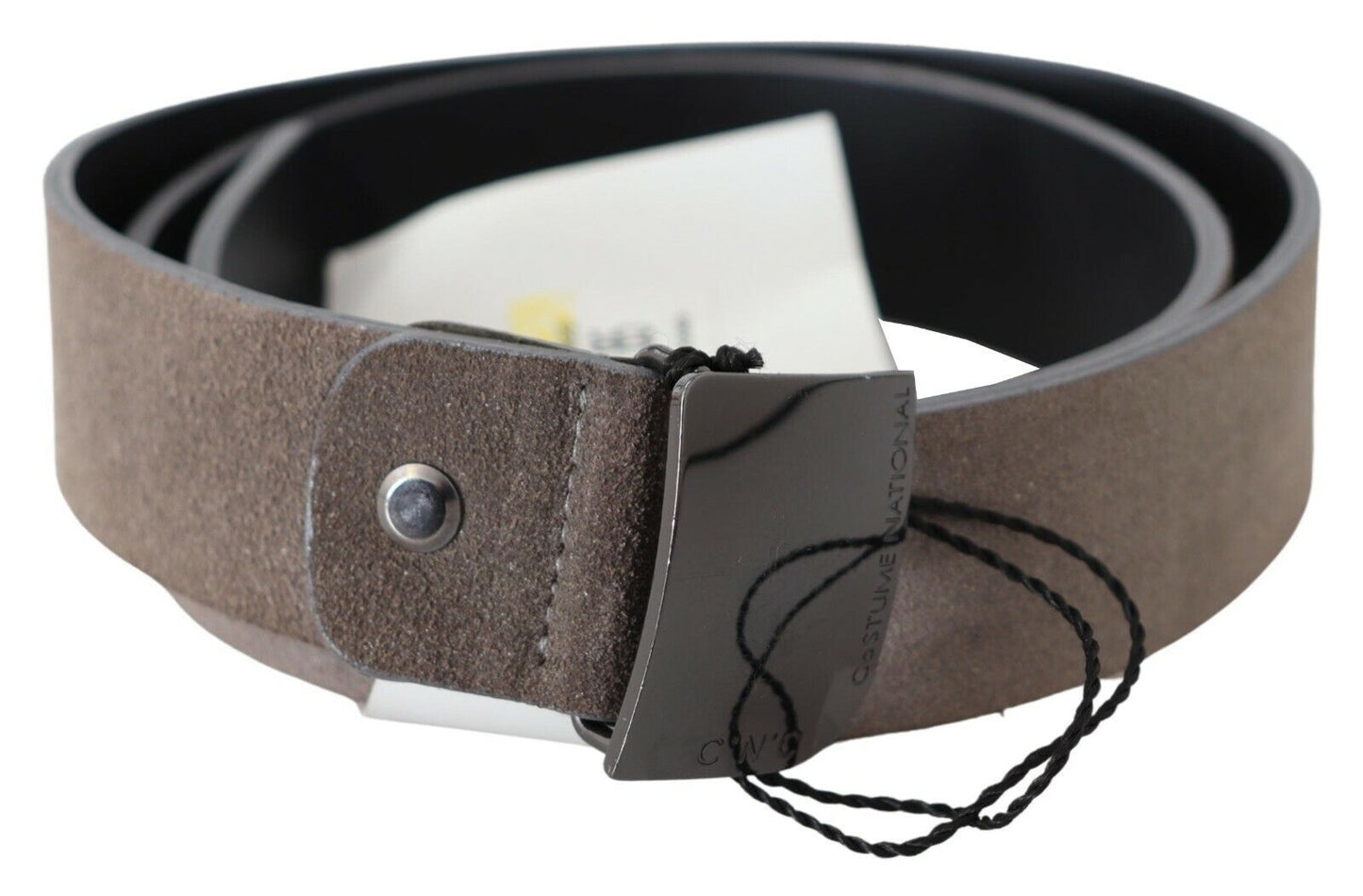 Ceinture ajustable en cuir marron classique de costume national