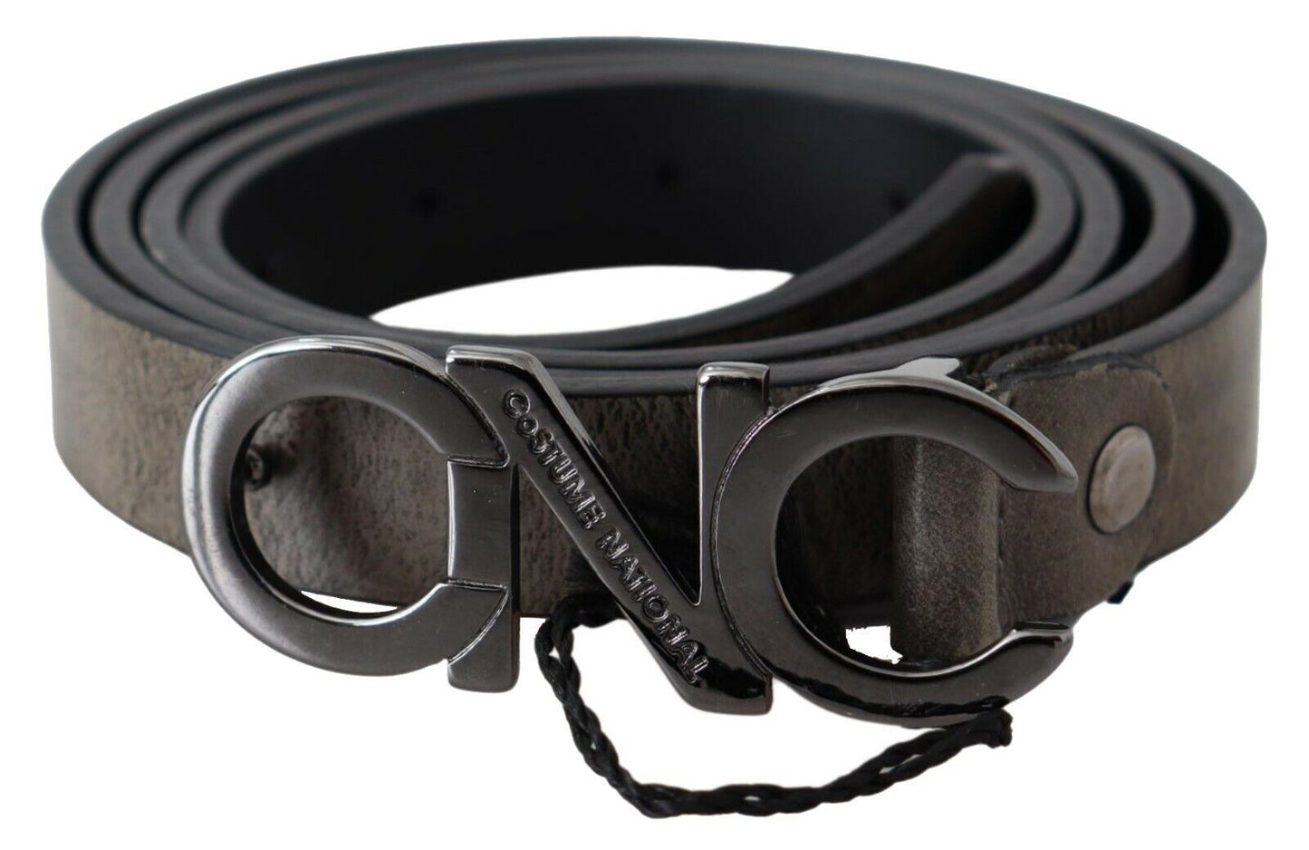 Ceinture en cuir marron foncé élégante pour costume national