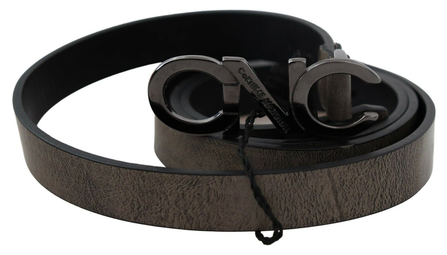 Ceinture en cuir marron foncé élégante pour costume national