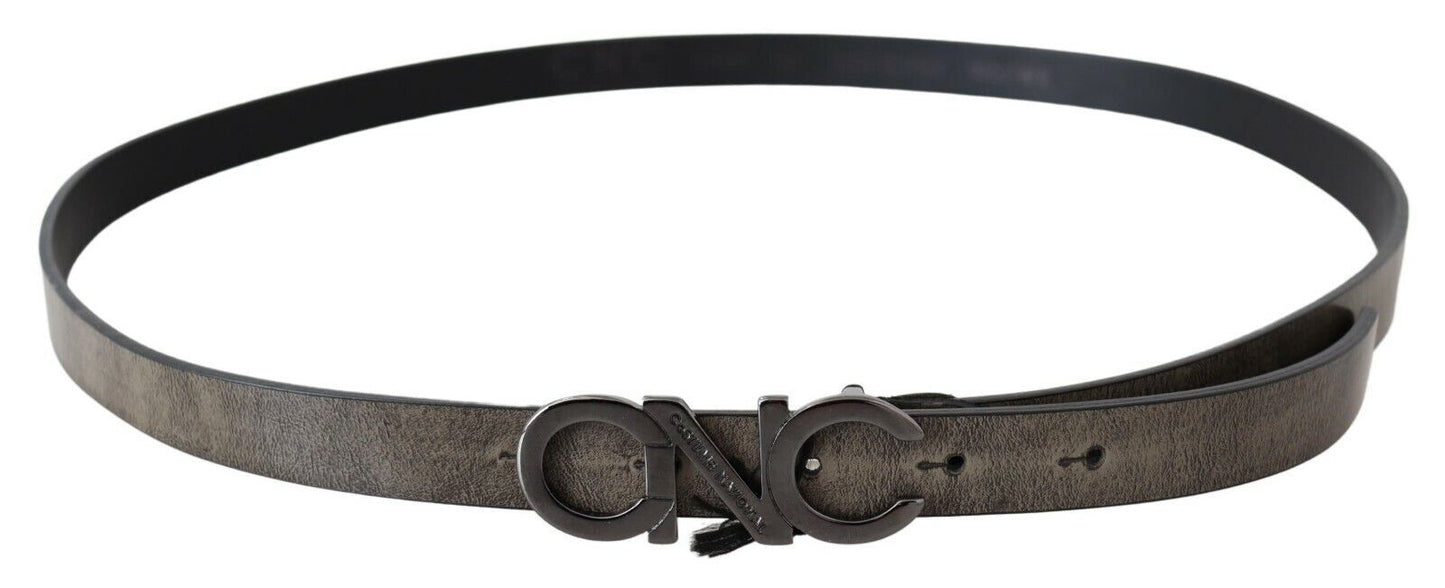 Ceinture en cuir marron foncé élégante pour costume national