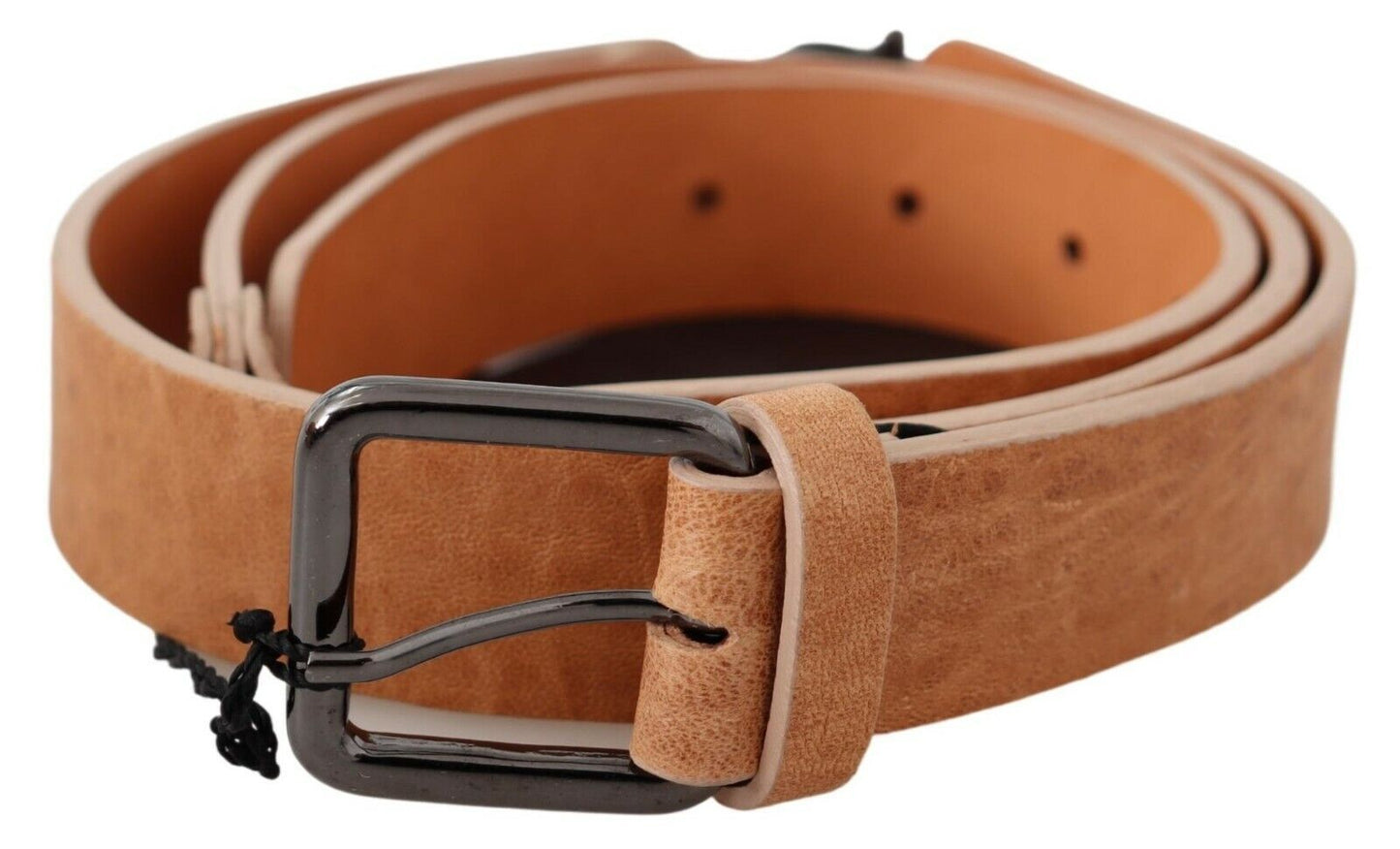 Ceinture en cuir marron clair style national chic