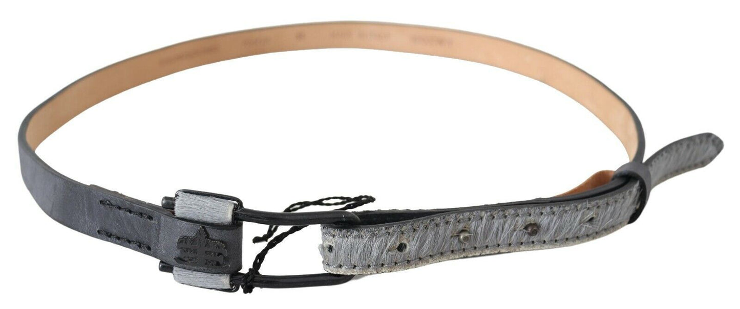 Ermanno Scervino Ceinture élégante en cuir tressé noir