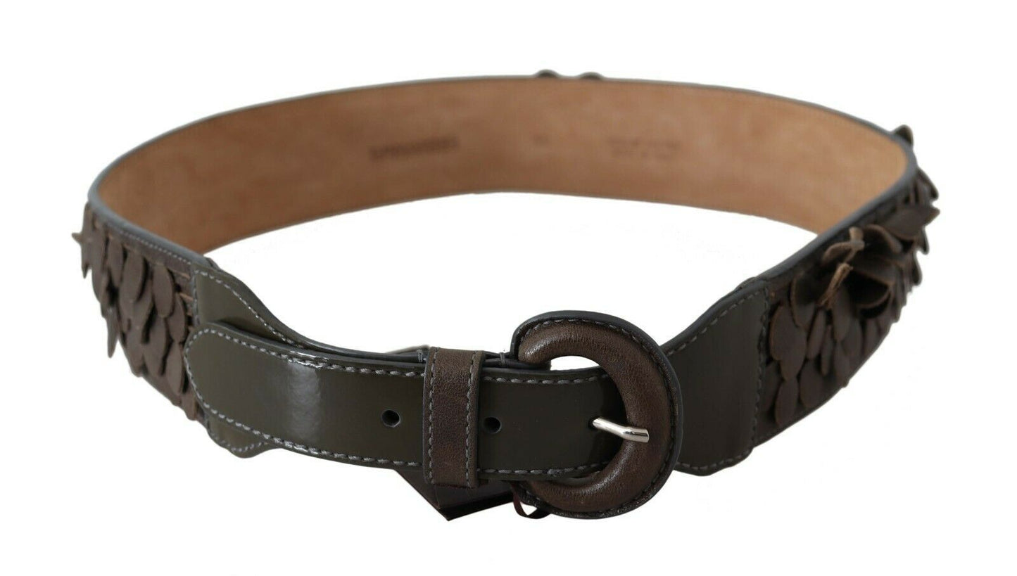 Ceinture tendance en cuir marron à franges Ermanno Scervino