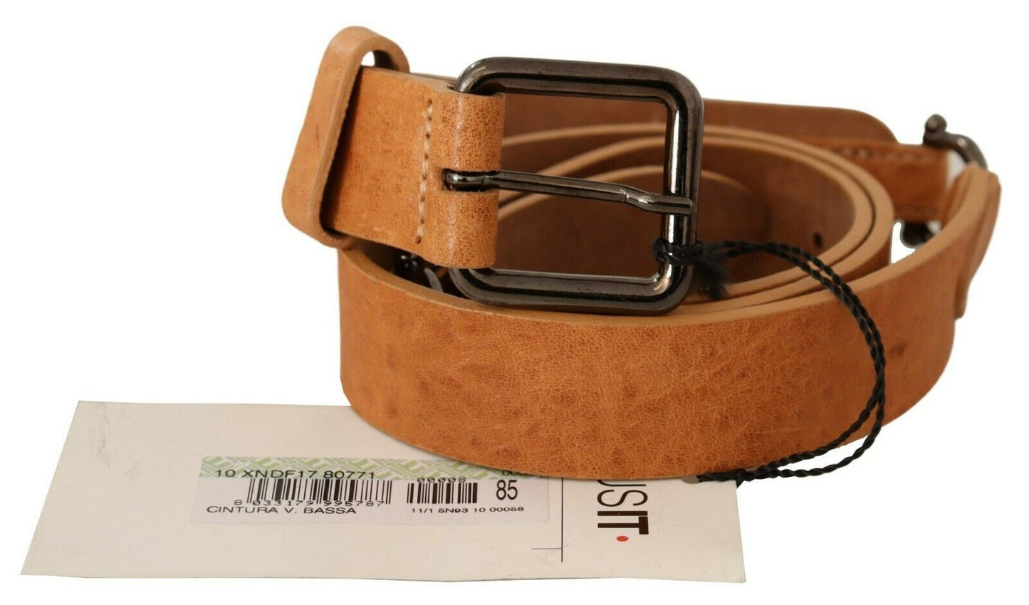 Ceinture élégante marron clair avec boucle noire pour costume national