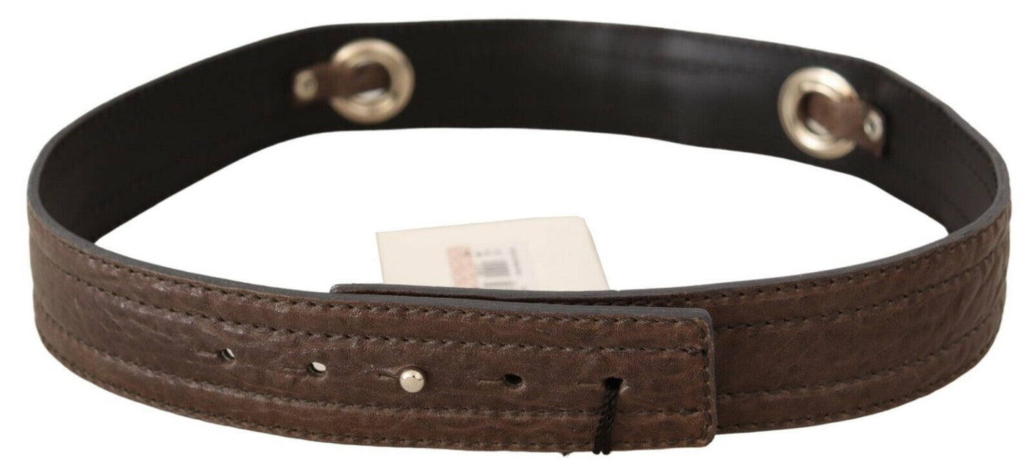 Ceinture élégante en cuir marron pour costume national