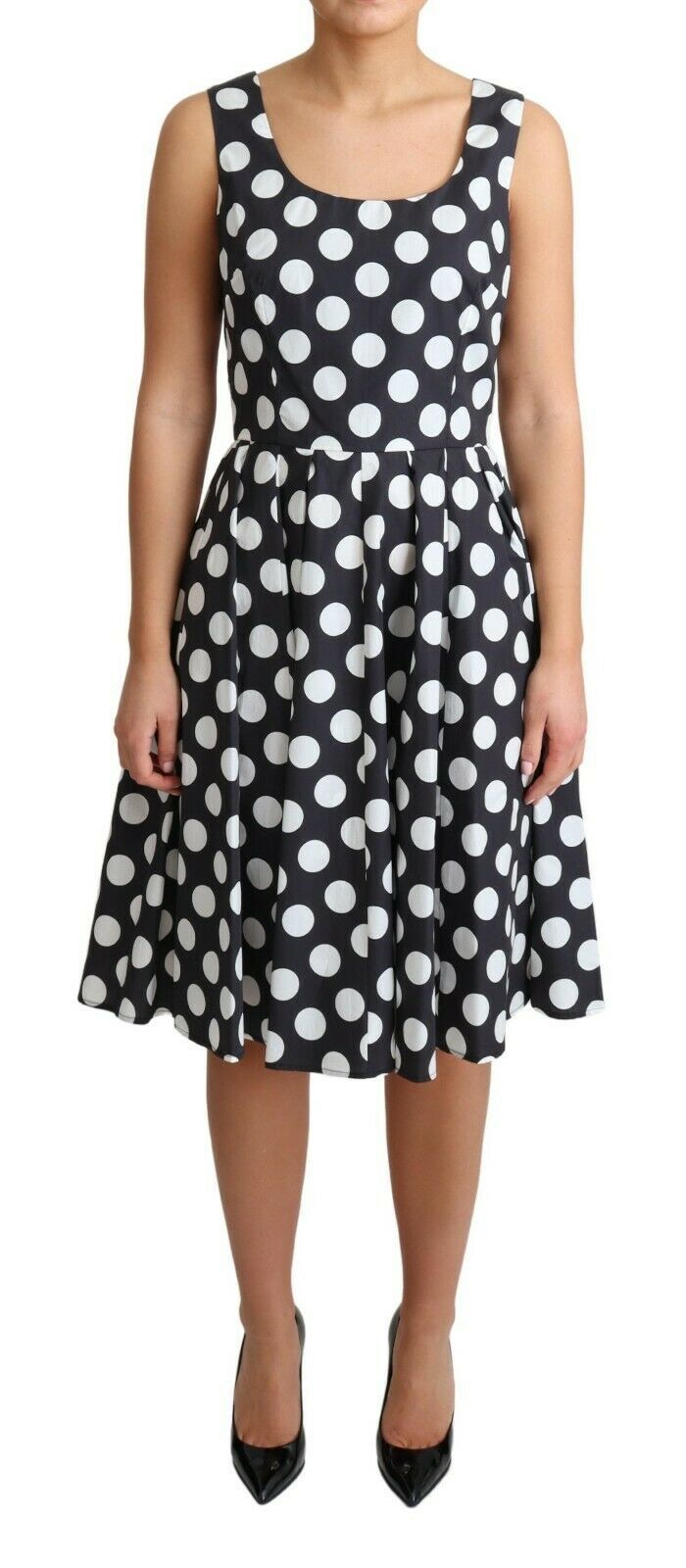 Robe trapèze sans manches à pois Dolce & Gabbana