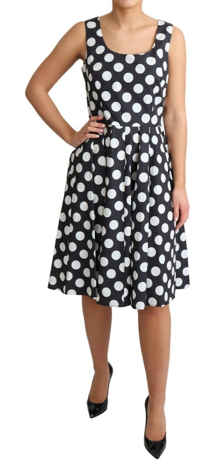 Robe trapèze sans manches à pois Dolce & Gabbana