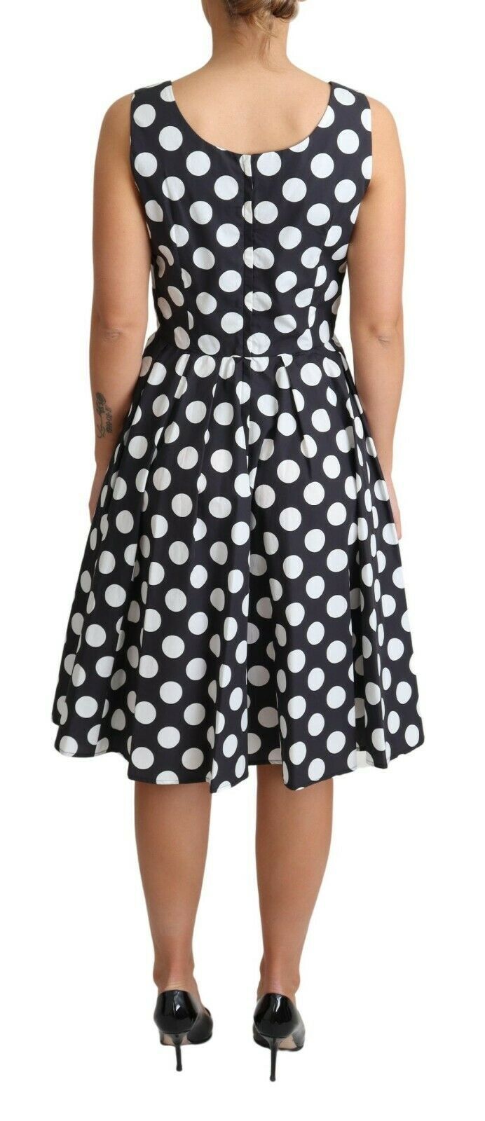 Robe trapèze sans manches à pois Dolce & Gabbana