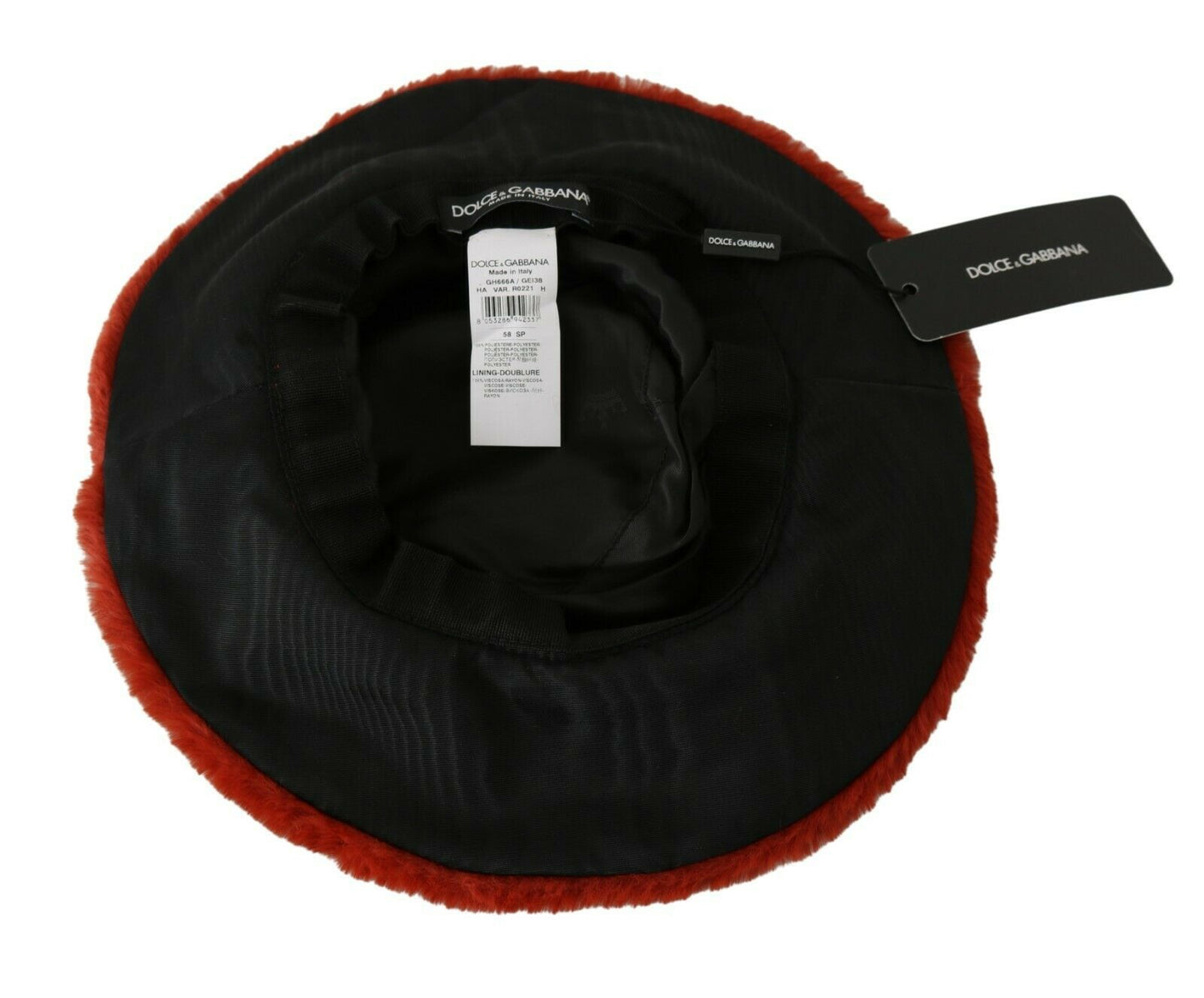 Casquette bob rouge élégante Dolce & Gabbana avec détails logo