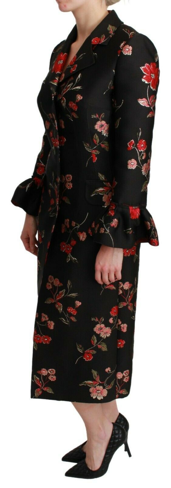 Trench-coat élégant brodé de fleurs Dolce & Gabbana