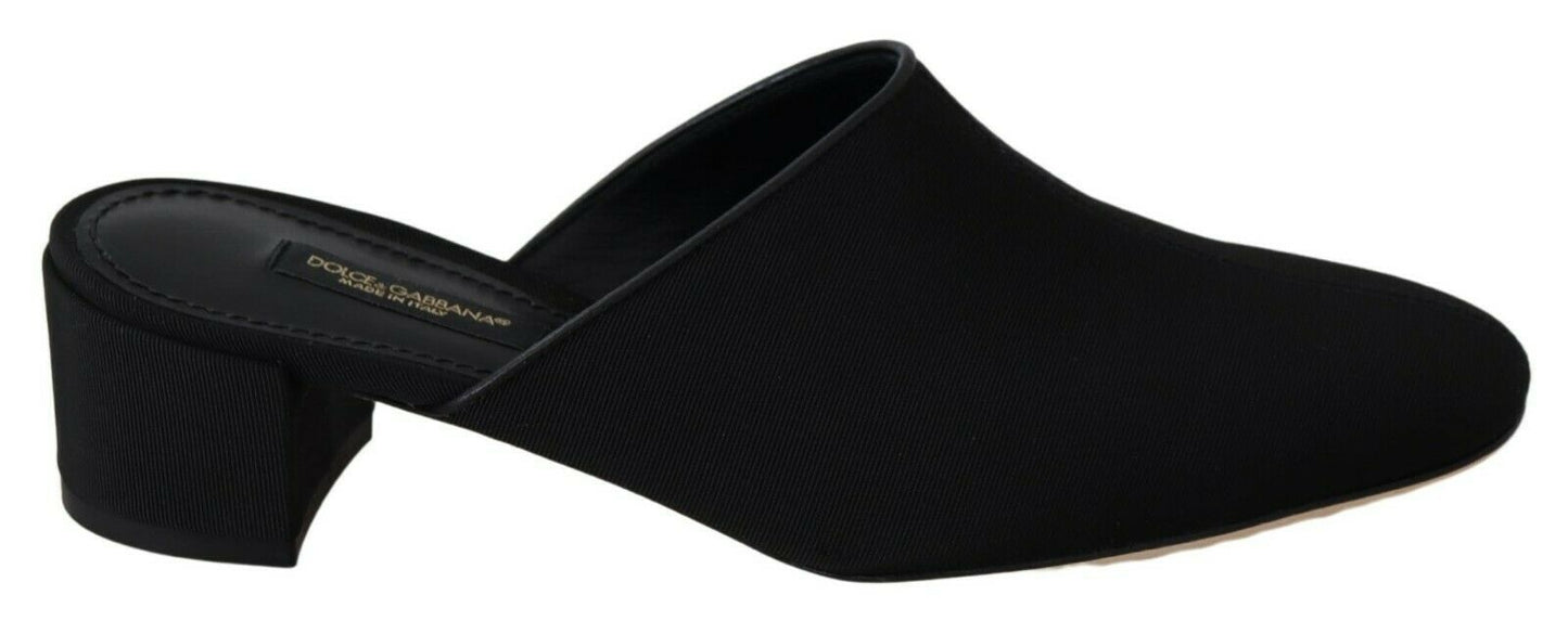 Sandales à enfiler Dolce & Gabbana Chic en gros-grain noir