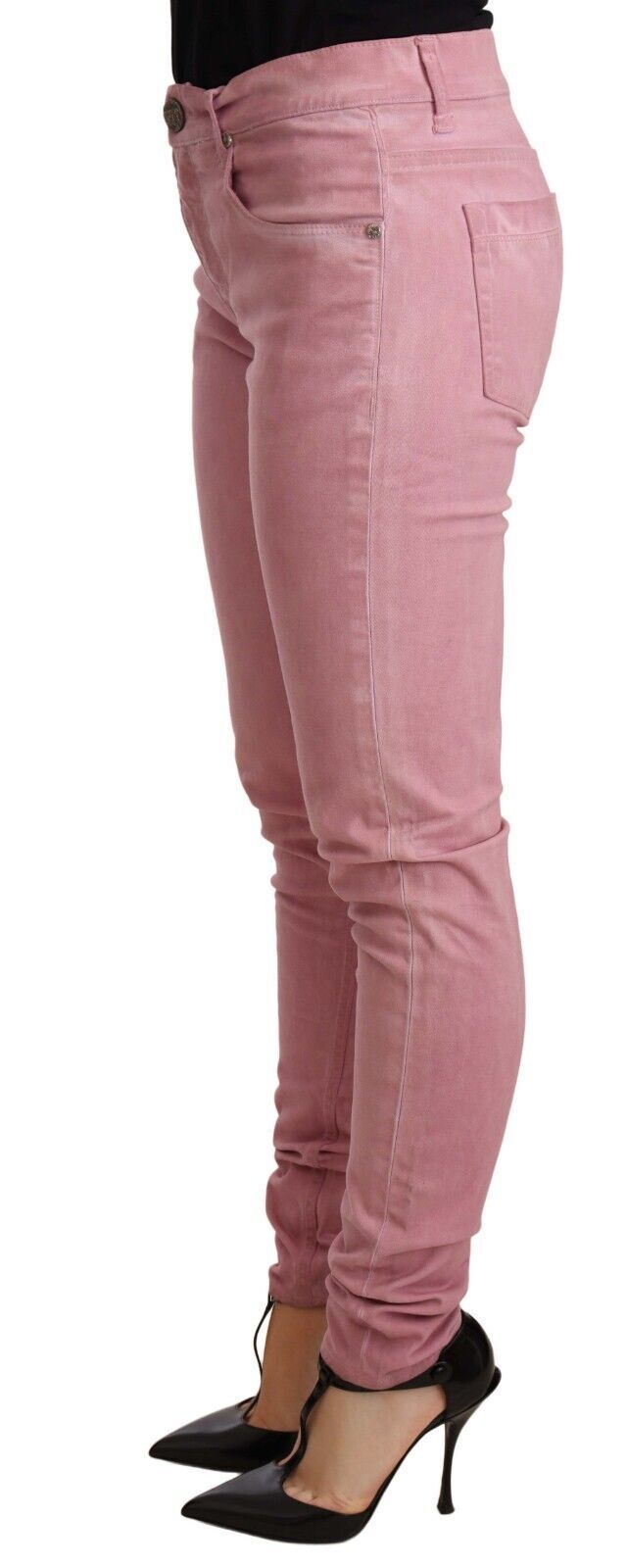 Eight Pink Cotton Slim Fit Women Denim Skinny Pants