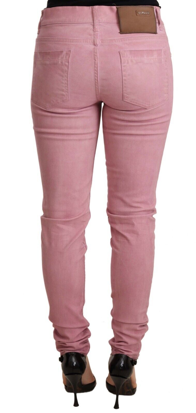 Eight Pink Cotton Slim Fit Women Denim Skinny Pants