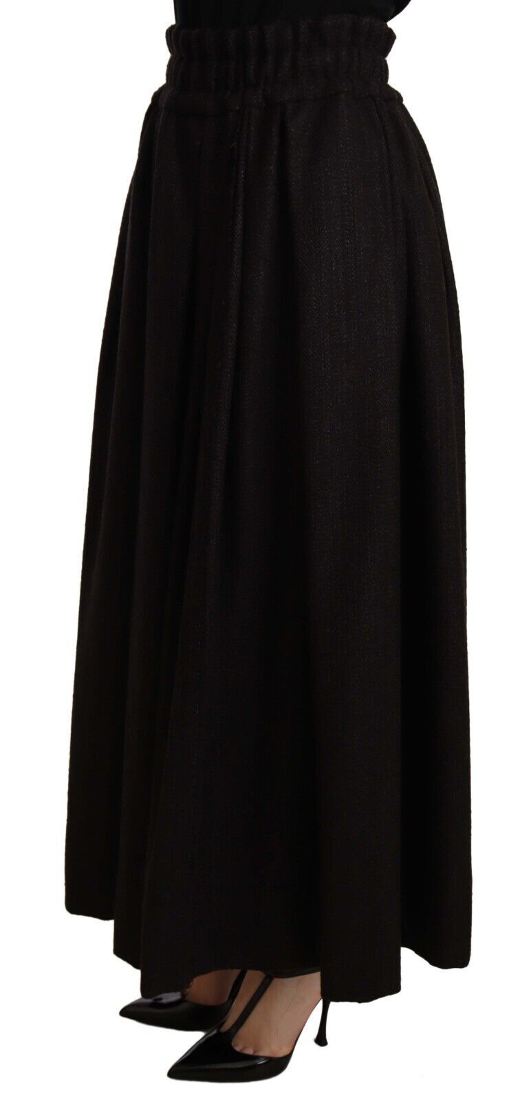 Jupe trapèze longue taille haute élégante en laine Dolce & Gabbana