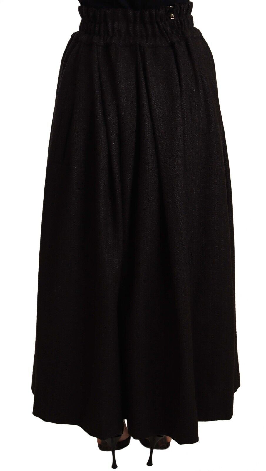 Jupe trapèze longue taille haute élégante en laine Dolce & Gabbana