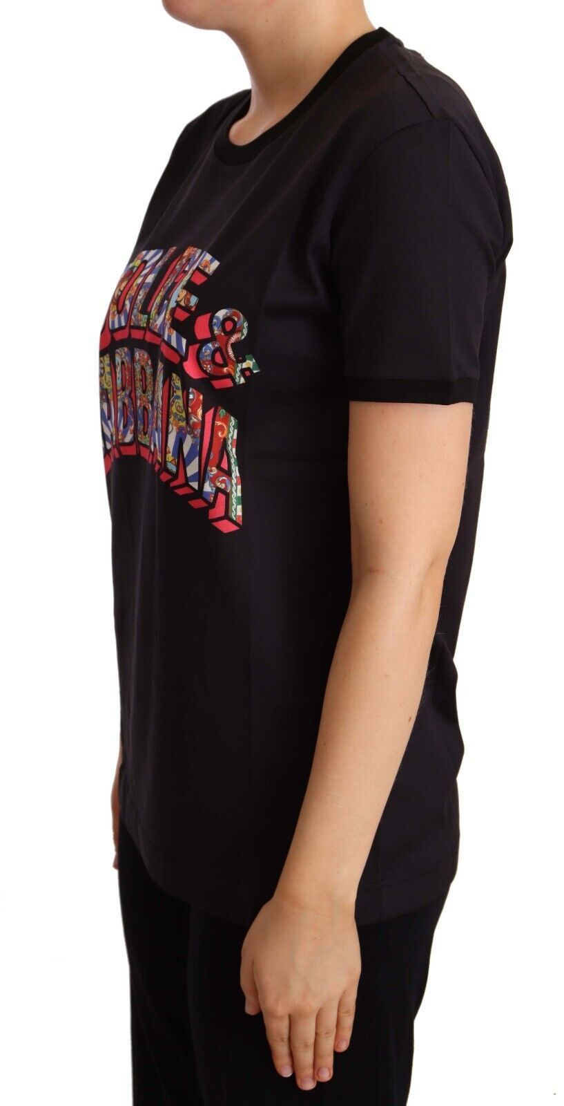 T-shirt élégant en coton noir avec logo Dolce & Gabbana