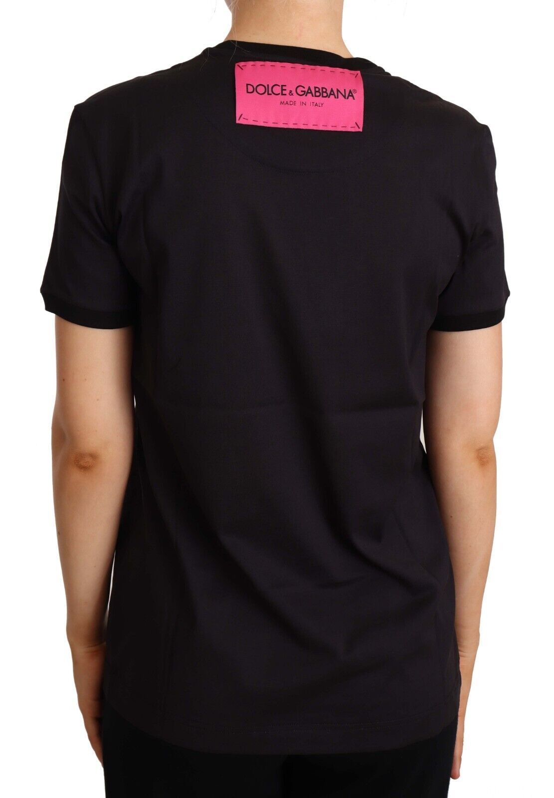 T-shirt élégant en coton noir avec logo Dolce & Gabbana